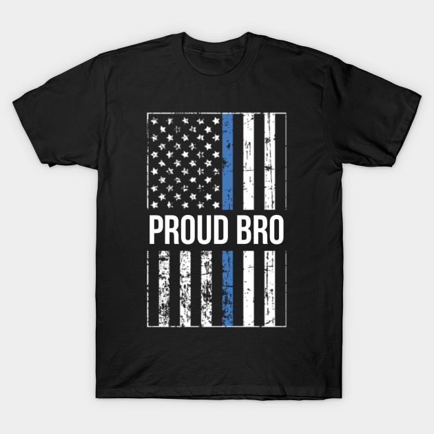 Proud Brother of a Police Officer T-Shirt by Contentarama